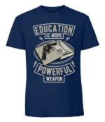 Męska koszulka z nadrukiem - Education Is More Powerful Weapon