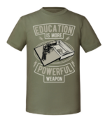 Męska koszulka z nadrukiem - Education Is More Powerful Weapon - obrazek 6