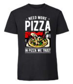 Męska koszulka z nadrukiem - Need More Pizza - obrazek 5