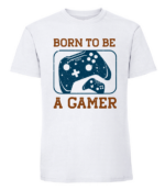 Męska koszulka z nadrukiem - Born To Be A Gamer - obrazek 3