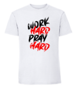 Męska koszulka z nadrukiem - Work Hard Pray Hard v2 - obrazek 3