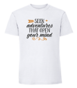 Męska koszulka z nadrukiem - Seek Adventures That Open Your Mind