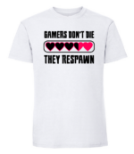 Męska koszulka z nadrukiem - Gamers Dont Die They Respawn - obrazek 3