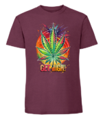 Męska koszulka z nadrukiem - Get High