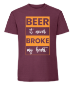 Męska koszulka z nadrukiem - Beer It Never Broke My Heart - obrazek 6