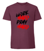 Męska koszulka z nadrukiem - Work Hard Pray Hard v2 - obrazek 7