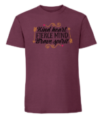 Męska koszulka z nadrukiem - Kind Heart Fierce Mind Brave Spirit - obrazek 6