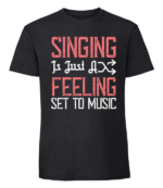 Męska koszulka z nadrukiem - Singing Is Just A Feeling Set To Music - obrazek 8