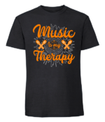 Męska koszulka z nadrukiem - Music Is My Therapy - obrazek 8