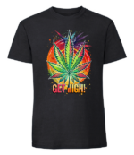 Męska koszulka z nadrukiem - Get High - obrazek 9