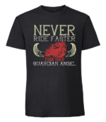 Męska koszulka z nadrukiem - Never Ride Faster Than Your Guardian Angel Can Fly - obrazek 7