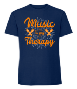 Męska koszulka z nadrukiem - Music Is My Therapy - obrazek 2