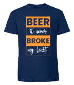 Męska koszulka z nadrukiem - Beer It Never Broke My Heart