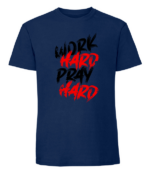 Męska koszulka z nadrukiem - Work Hard Pray Hard v2 - obrazek 2