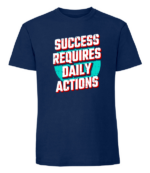 Męska koszulka z nadrukiem - Success Requires Daily Actions - obrazek 2