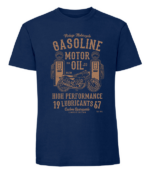 Męska koszulka z nadrukiem - Gasoline Motor Oil - obrazek 2