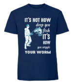 Męska koszulka z nadrukiem - Its Not How Deep You Fish - obrazek 2