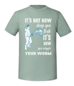 Męska koszulka z nadrukiem - Its Not How Deep You Fish - obrazek 5