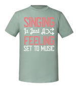 Męska koszulka z nadrukiem - Singing Is Just A Feeling Set To Music - obrazek 5