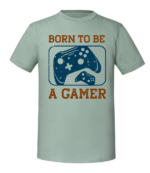 Męska koszulka z nadrukiem - Born To Be A Gamer - obrazek 6