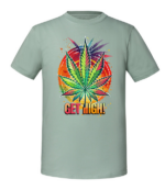 Męska koszulka z nadrukiem - Get High - obrazek 6