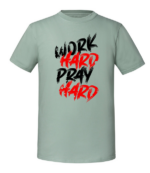 Męska koszulka z nadrukiem - Work Hard Pray Hard v2 - obrazek 6