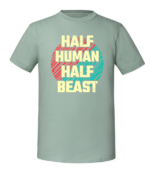 Męska koszulka z nadrukiem - Half Human Half Beast - obrazek 6