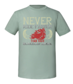 Męska koszulka z nadrukiem - Never Ride Faster Than Your Guardian Angel Can Fly - obrazek 6
