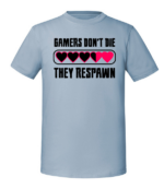 Męska koszulka z nadrukiem - Gamers Dont Die They Respawn - obrazek 4