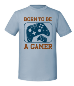 Męska koszulka z nadrukiem - Born To Be A Gamer - obrazek 4