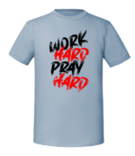 Męska koszulka z nadrukiem - Work Hard Pray Hard v2 - obrazek 4
