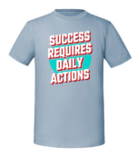Męska koszulka z nadrukiem - Success Requires Daily Actions - obrazek 3