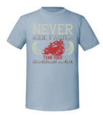 Męska koszulka z nadrukiem - Never Ride Faster Than Your Guardian Angel Can Fly