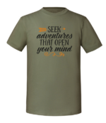 Męska koszulka z nadrukiem - Seek Adventures That Open Your Mind - obrazek 4