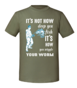 Męska koszulka z nadrukiem - Its Not How Deep You Fish