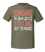 Męska koszulka z nadrukiem - Singing Is Just A Feeling Set To Music - obrazek 4