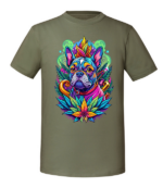 Męska koszulka z nadrukiem - Trippy Bulldog - obrazek 5