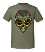 Męska koszulka z nadrukiem - Neon Alien - obrazek 5