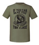 Męska koszulka z nadrukiem - If You Can Read This Youre Fishing Too Close - obrazek 5