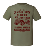 Męska koszulka z nadrukiem - Classic Truck - obrazek 4