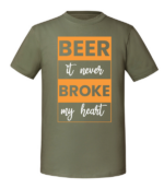 Męska koszulka z nadrukiem - Beer It Never Broke My Heart - obrazek 4