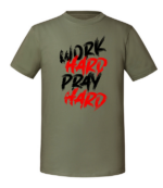 Męska koszulka z nadrukiem - Work Hard Pray Hard v2 - obrazek 5
