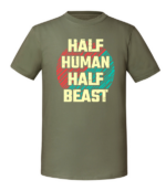 Męska koszulka z nadrukiem - Half Human Half Beast - obrazek 5
