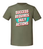 Męska koszulka z nadrukiem - Success Requires Daily Actions - obrazek 4