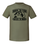 Męska koszulka z nadrukiem - Born To Fish - obrazek 5