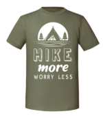 Męska koszulka z nadrukiem - Hike More Worry Less - obrazek 4