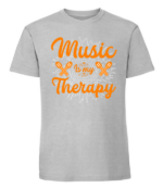 Męska koszulka z nadrukiem - Music Is My Therapy - obrazek 7
