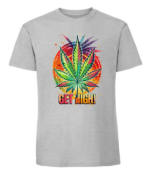 Męska koszulka z nadrukiem - Get High - obrazek 8