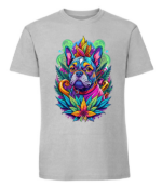 Męska koszulka z nadrukiem - Trippy Bulldog - obrazek 8
