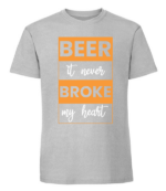 Męska koszulka z nadrukiem - Beer It Never Broke My Heart - obrazek 7